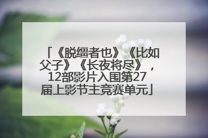 《脱缰者也》《比如父子》《长夜将尽》，12部影片入围第27届上影节主竞赛单元