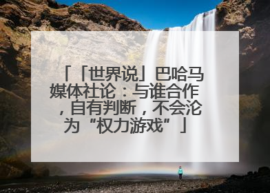 「世界说」巴哈马媒体社论：与谁合作，自有判断，不会沦为“权力游戏”