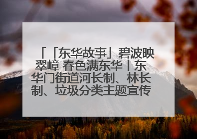 「东华故事」碧波映翠嶂 春色满东华丨东华门街道河长制、林长制、垃圾分类主题宣传如火如荼中