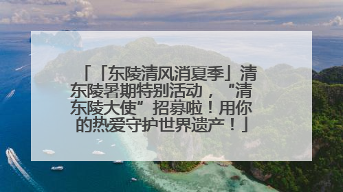 「东陵清风消夏季」清东陵暑期特别活动，“清东陵大使”招募啦！用你的热爱守护世界遗产！