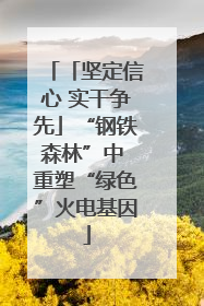 「坚定信心 实干争先」“钢铁森林”中 重塑“绿色”火电基因