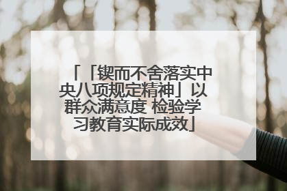 「锲而不舍落实中央八项规定精神」以群众满意度 检验学习教育实际成效