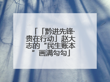 「黔进先锋·贵在行动」赵大志的“民生账本”画满勾勾