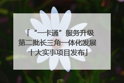 “一卡通”服务升级 第二批长三角一体化发展十大实事项目发布