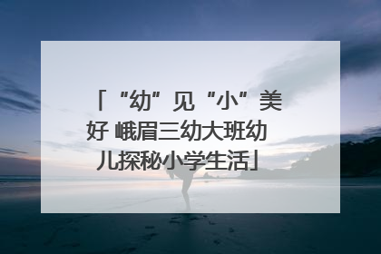 “幼”见“小”美好 峨眉三幼大班幼儿探秘小学生活