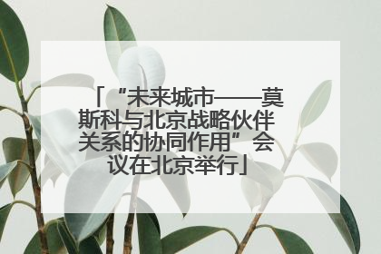 “未来城市——莫斯科与北京战略伙伴关系的协同作用”会议在北京举行