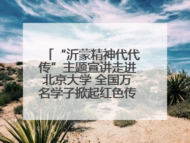 “沂蒙精神代代传”主题宣讲走进北京大学 全国万名学子掀起红色传承热潮