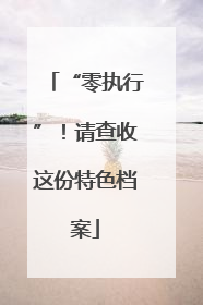 “零执行”！请查收这份特色档案