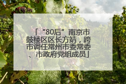 “80后”南京市鼓楼区区长方靖，跨市调任常州市委常委、市政府党组成员