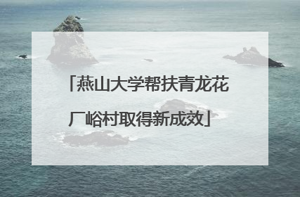 燕山大学帮扶青龙花厂峪村取得新成效