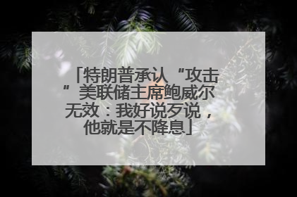 特朗普承认“攻击”美联储主席鲍威尔无效：我好说歹说，他就是不降息