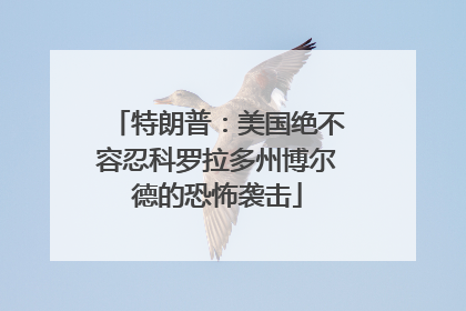 特朗普：美国绝不容忍科罗拉多州博尔德的恐怖袭击