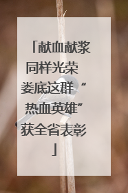 献血献浆同样光荣 娄底这群“热血英雄”获全省表彰