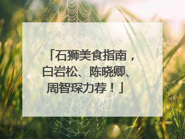 石狮美食指南，白岩松、陈晓卿、周智琛力荐！