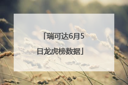 瑞可达6月5日龙虎榜数据