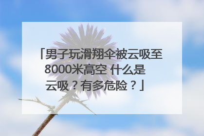 男子玩滑翔伞被云吸至8000米高空 什么是云吸？有多危险？