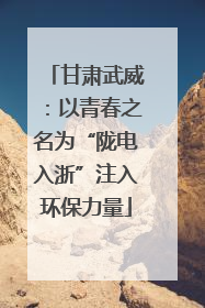 甘肃武威：以青春之名为“陇电入浙”注入环保力量