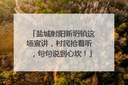 盐城射阳新坍镇这场宣讲，村民抢着听，句句说到心坎！