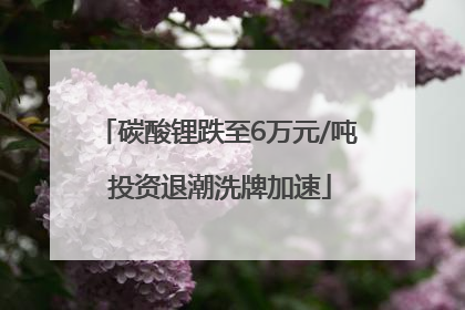 碳酸锂跌至6万元/吨 投资退潮洗牌加速