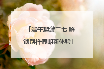 端午趣游二七 解锁别样假期新体验