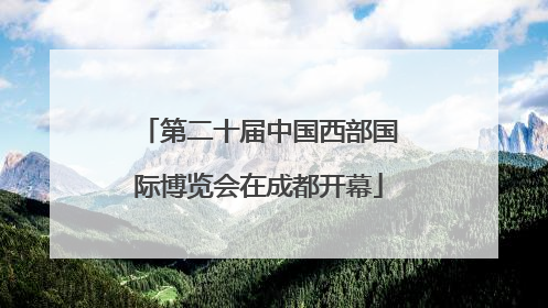 第二十届中国西部国际博览会在成都开幕