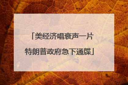美经济唱衰声一片 特朗普政府急下通牒