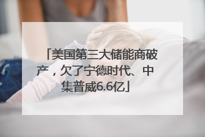 美国第三大储能商破产，欠了宁德时代、中集普威6.6亿