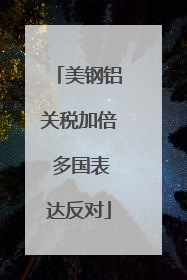 美钢铝关税加倍 多国表达反对
