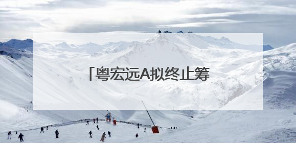 粤宏远A拟终止筹划重大资产重组