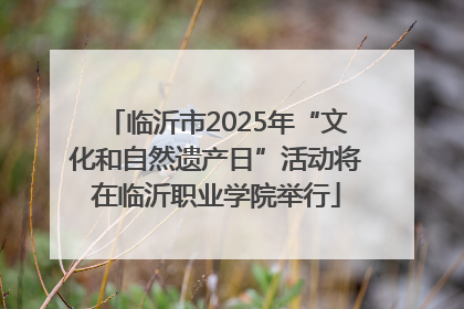 临沂市2025年“文化和自然遗产日”活动将在临沂职业学院举行