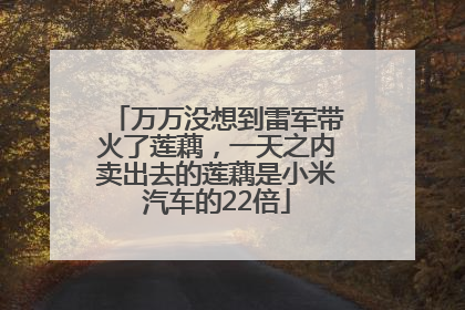 万万没想到雷军带火了莲藕，一天之内卖出去的莲藕是小米汽车的22倍