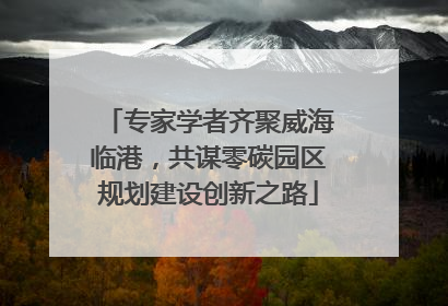 专家学者齐聚威海临港，共谋零碳园区规划建设创新之路