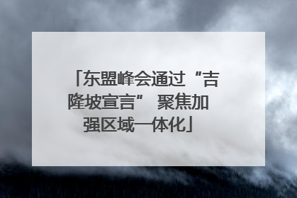 东盟峰会通过“吉隆坡宣言” 聚焦加强区域一体化