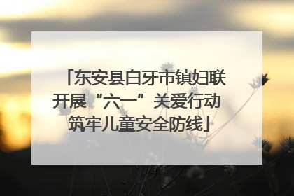 东安县白牙市镇妇联开展“六一”关爱行动 筑牢儿童安全防线