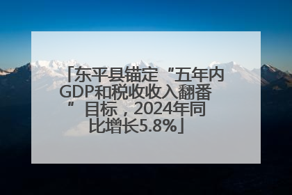 东平县锚定“五年内GDP和税收收入翻番”目标，2024年同比增长5.8%