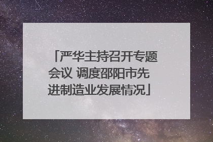 严华主持召开专题会议 调度邵阳市先进制造业发展情况