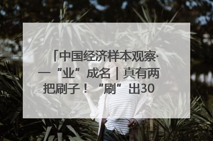 中国经济样本观察·一“业”成名｜真有两把刷子！“刷”出30亿级“颜值经济”