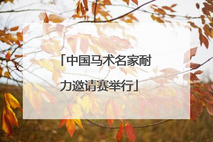 中国马术名家耐力邀请赛举行