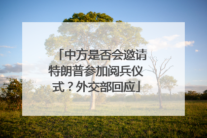 中方是否会邀请特朗普参加阅兵仪式？外交部回应