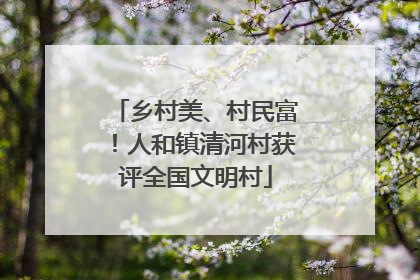 乡村美、村民富！人和镇清河村获评全国文明村