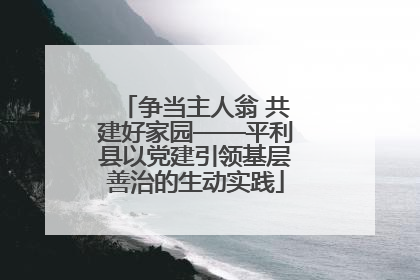 争当主人翁 共建好家园——平利县以党建引领基层善治的生动实践