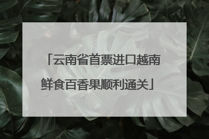 云南省首票进口越南鲜食百香果顺利通关
