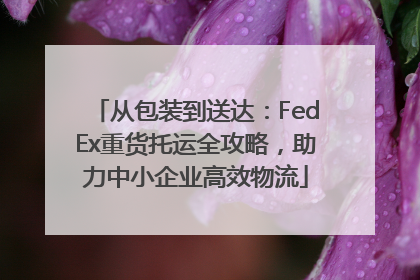 从包装到送达：FedEx重货托运全攻略，助力中小企业高效物流
