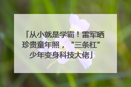 从小就是学霸！雷军晒珍贵童年照，“三条杠”少年变身科技大佬