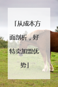 从成本方面剖析，好特卖加盟优势