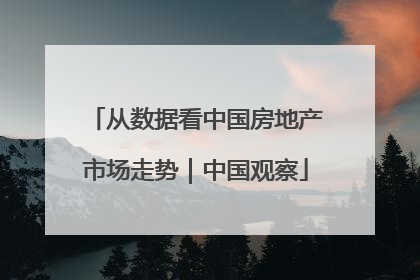 从数据看中国房地产市场走势｜中国观察
