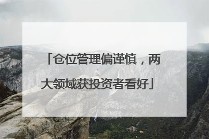 仓位管理偏谨慎，两大领域获投资者看好
