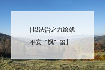 以法治之力绘就平安“枫”景