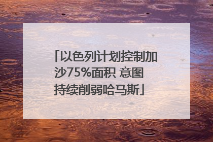 以色列计划控制加沙75%面积 意图持续削弱哈马斯