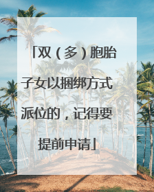 双（多）胞胎子女以捆绑方式派位的，记得要提前申请